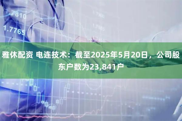 雅休配资 电连技术：截至2025年5月20日，公司股东户数为23,841户